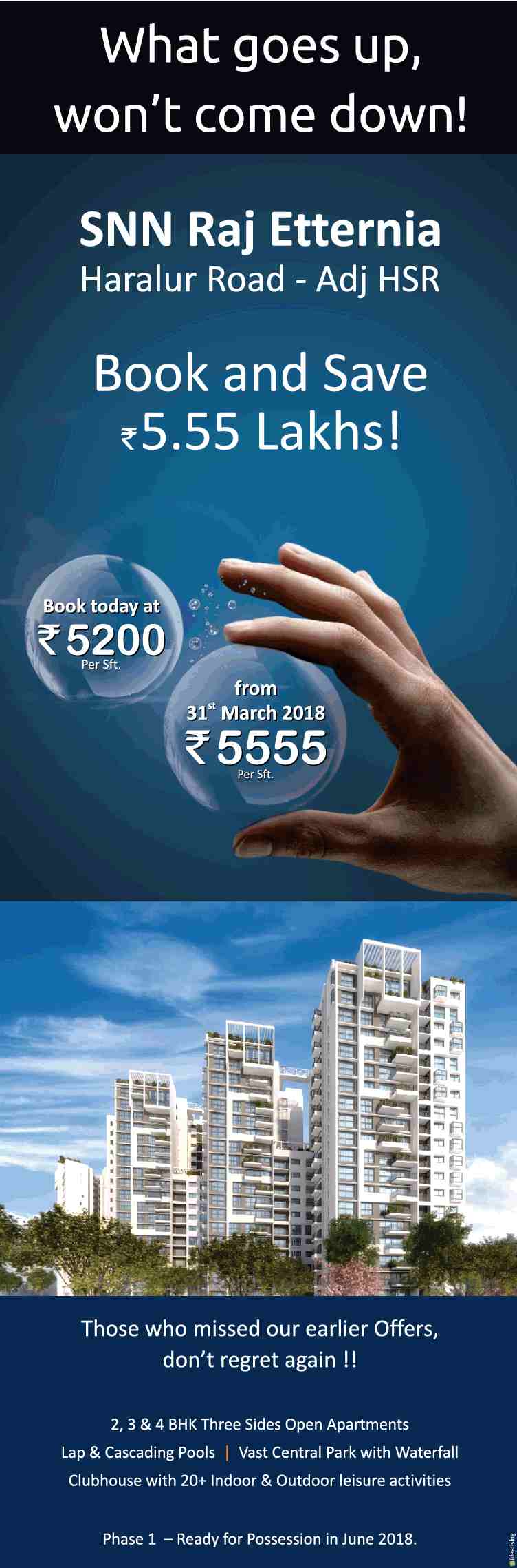 SNN Raj Etternia Phase 1 ready for possession in Bangalore